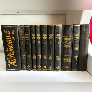 Antique Audels Collection of Engineering and Mechanics Leather Books 1920s 1940s